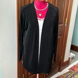 A Touch of Class  Jacket  Slinky  Silky Smooth  NWOT   Open front  Black  Size S
